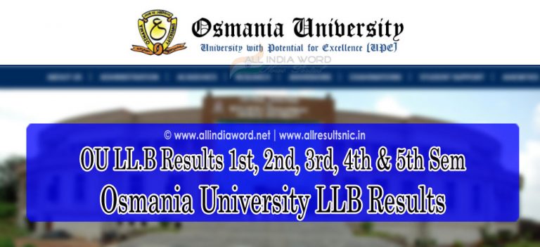 OU LL.B 1st, 2nd, 3rd, 4th, 5th Sem Results 2024 - Osmania University ...