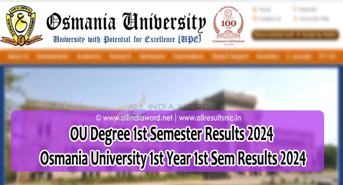Osmania University Degree Results 2024