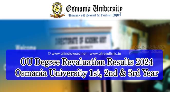 Osmania University Recorrection Results 2024